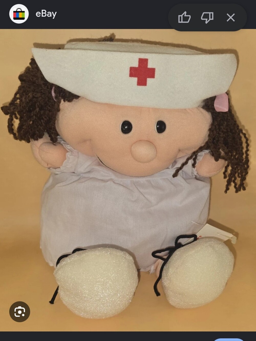 Plush Nurse Rag Doll in White & Pink - Soft Cuddly Toy
